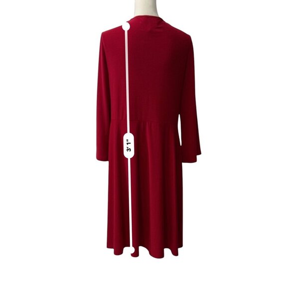 Sabrina Collective Red Long-Sleeve Knot Front Dress‎ Size 1X - Picture 5 of 8